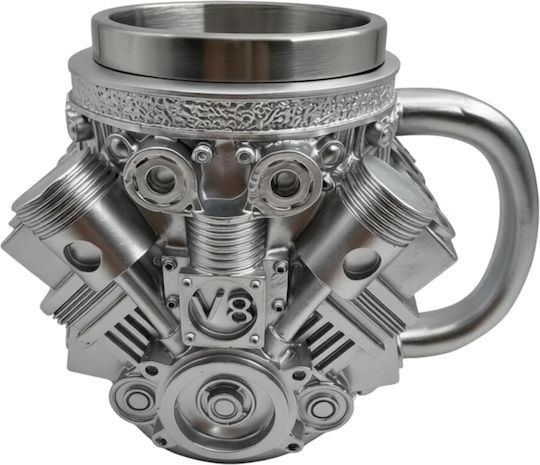 Metallic Mug With Lid Brown
