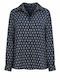 Long Sleeve Women's Shirt Blue Printed