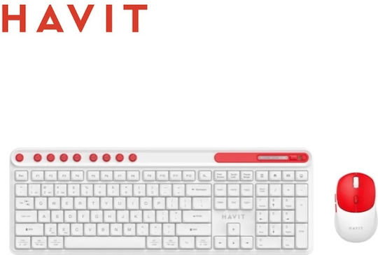 Havit KB271WB Kabelloses Bluetooth Tastatur & Maus Set Englisch (US) Weiß