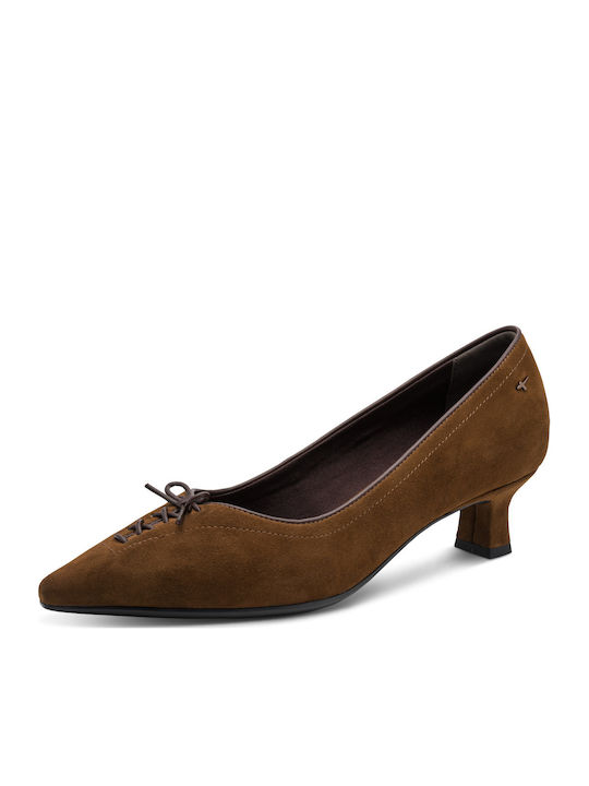 Tamaris Leder Pumps mit niedrigem Absatz Tabac ...