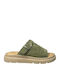 Deri Frauen Flache Sandalen Khaki GY-08450-38-2