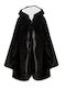 Kids Coat Short Hooded Black Black