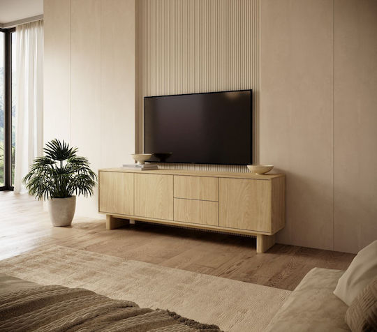 Bibliotecă Living Din Lemn De Stejar Natural L183xL62xÎ38cm