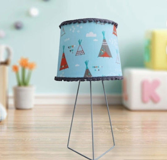 Kids Table Lamp Small Indian Multicolour 15x13x25cm