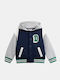 Kids Sweatshirt Cardigan with Hood and Pockets Blue