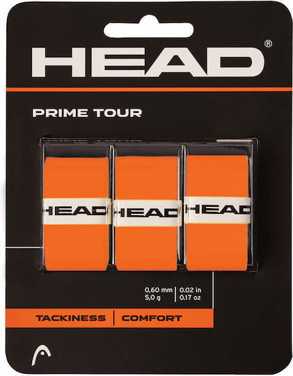 Prime Tour Regular 3x Orange Overgrip Tennisschlägergriff Head Κωδ.3153086