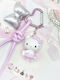 Hello Kitty Pendant Sitting Silver Pink