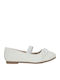 Kids Ballerinas with Hoop & Loop Closure White