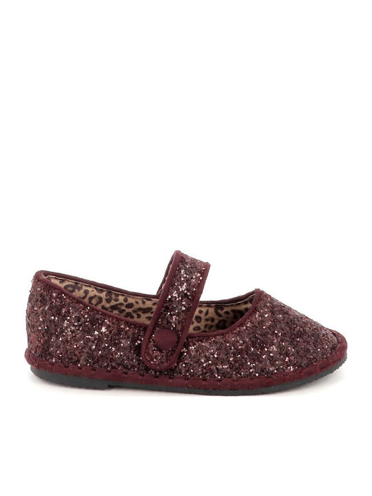 Pantofi și Balerini Pentru Copii Anatomici cu Închidere Hoop & Loop Burgundy