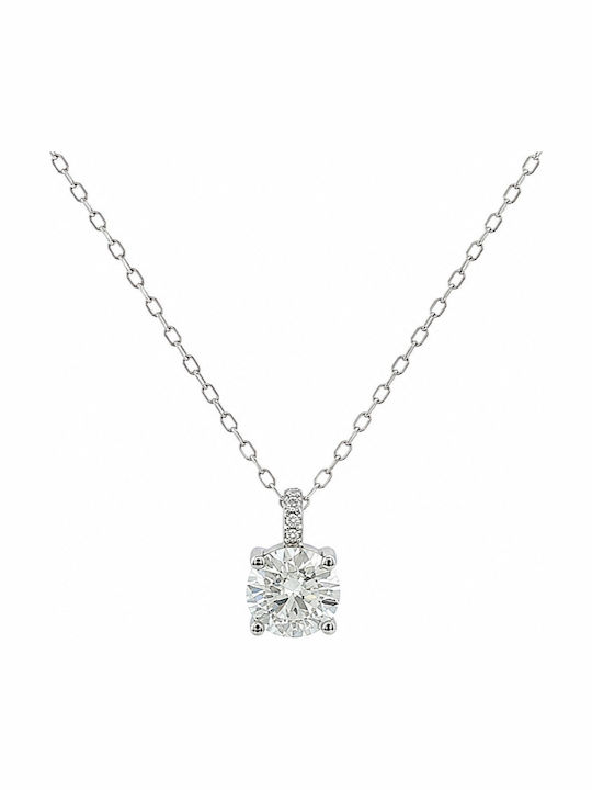 Senzio Belibasakis Halskette Solitärring aus Silber mit Diamant