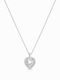 Ioannis Kosmima Necklace With Heart Design In 9K White Gold With Zircon