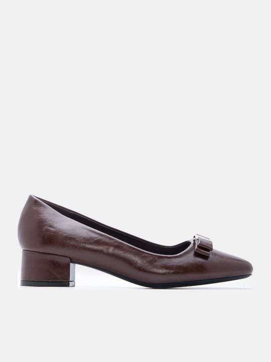Luigi Spitze Pumps mit niedrigem Absatz Braun