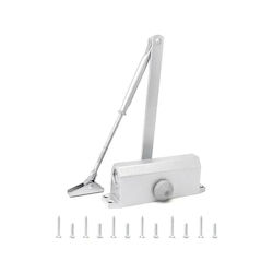 Universal Hydraulic Door Damper Mentor Acs041 2 Viteze Reglabile 40-65kg 600-900mm 300,000 Cicluri 150 Grade Argintiu