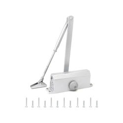 Amortizor Hidraulic Universal Pentru Ușă Mentor Acs043 2 Viteze Reglabile 80-100kg 800-1200mm 300,000 Cicluri 180 Grade Argintiu