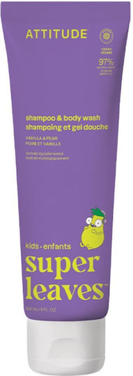 Attitude Kinder Duschgel & Shampoo mit Vanille Birne Apfel in Gel-Form 240ml