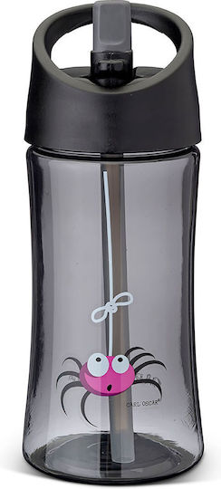 Carl Oscar Plastic Kids Water Bottle with Pop-Up Spout Grey 350ml