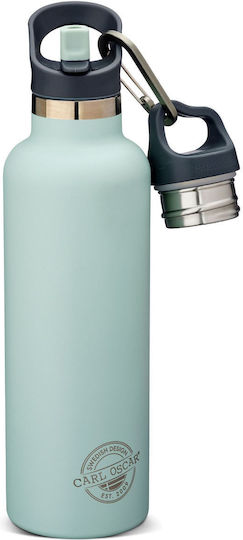 Carl Oscar Stainless Steel Kids Water Bottle Thermos with Straw Non Spill Green 700ml