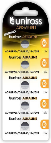 Uniross Αλκαλικές Μπαταρίες Ρολογιών LR45 1.5V 5τμχ