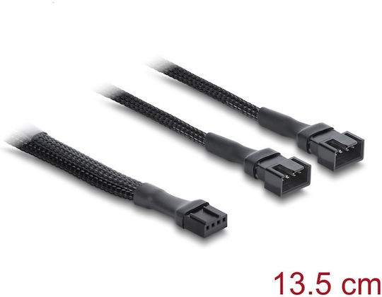 Delock Pwm Fan Y Cable 1 X 4pin > 2 X 4pin 13.5cm 91338