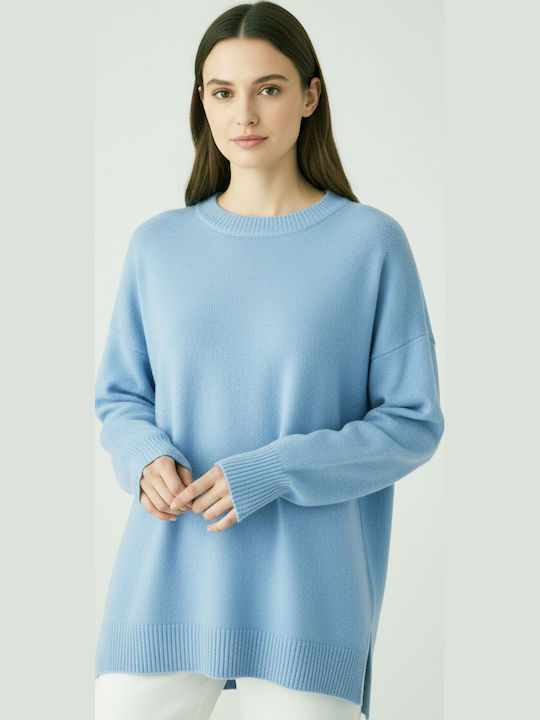 Philosophy Wear Damen Pullover Wolle Hellblau