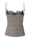 Damen Bluse Satin Ärmellose Geprüft Tinto