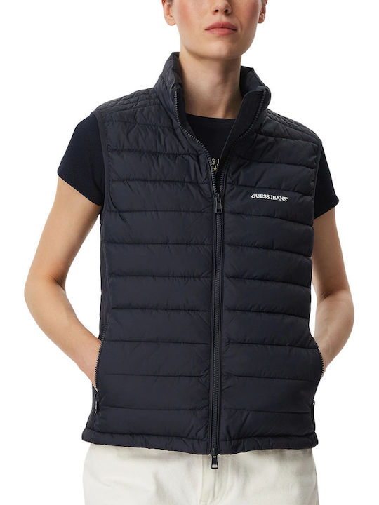 Guess Γυναικείο Αμάνικο Μπουφάν για Χειμώνα Navy