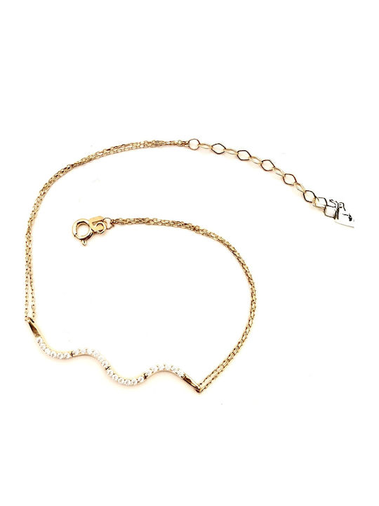 Kontopoulos Damen Armband Set Kette aus 14K Gold mit Zirkon Kontopoulos Damen Armband Set Kette aus 14K Gold mit Zirkon