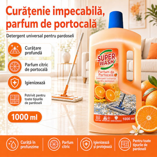 Super Wash Почистваща Течност за Пода с Дезинфекциращо Действие 1lt