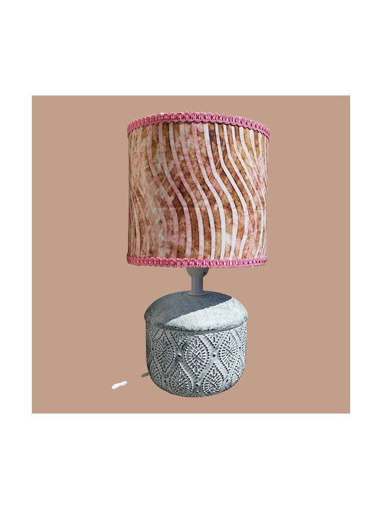 Tischlampe für Nachttisch E27 mit Rosa Hut und Basis