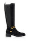 Wildleder Damenstiefel Schwarz