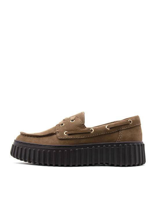 Clarks Torhill Leather Women's Boat Shoes in Br...