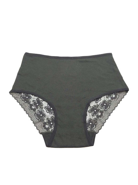 Hana Damen-Slip Mit Spitze Schwarz