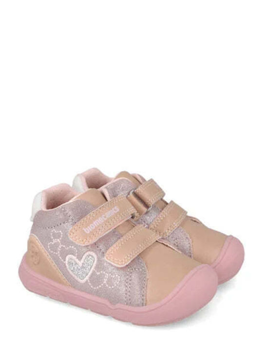Kids Sneakers High Anatomic with Hoop & Loop Closure Pink