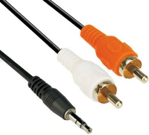 VCom Cablu Audio Jack 3,5 Mm Male - 2x Rca De Sex Masculin Negru Cv212-1.8m