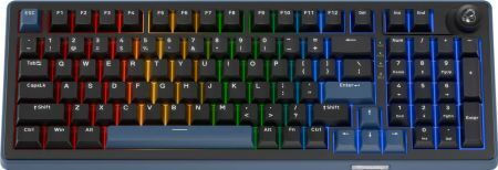 Ducky OK-M-98 Wireless Gaming Mechanical Keyboard 98% with KTT Wine Red Switches and RGB Lighting (English US) Blue/Black