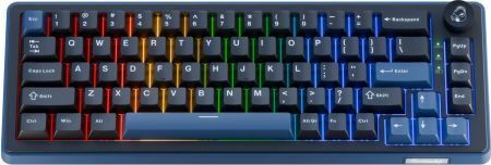 Ducky OK-M 65 Ασύρματο Gaming Μηχανικό Πληκτρολόγιο 65% με KTT Wine Red διακόπτες και RGB φωτισμό (Αγγλικό US) Blue/Black