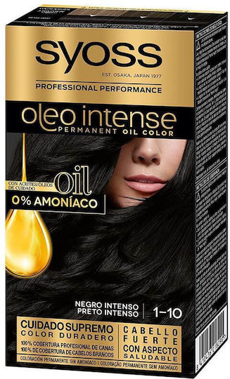 Syoss Oleo Intense Βαφή Μαλλιών Χωρίς Αμμωνία #1.10-intense Black 5x