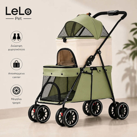 Carrier Καρότσι για Μεταφορά Σκύλου / Γάτας έως 25kg Πράσινο