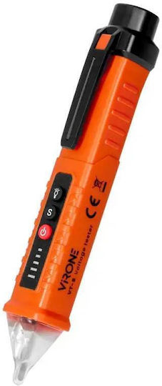 Tester de tensiune fără contact inductiv Lanternă LED 12-1000 V AC Semnalizare optică și acustică CAT III Portocaliu