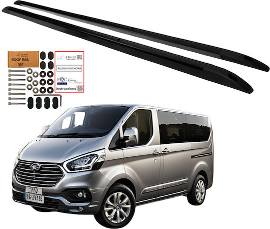 Erkul Erkul Autodachträger Aluminium für Ford Transit Custom / Tourneo Custom 2012 ohne Beine Schwarze