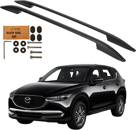Erkul Μπάρες Οροφής Αλουμινίου για Mazda CX-5 2017 (Σετ χωρίς πόδια) Μαύρες