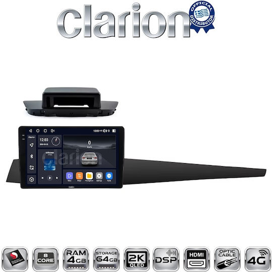 Clarion Clarion Gl74348 Екран OEM Мултимедия Автомобилни Аудио Системи Renault Laguna 3 2008 > 2015 CarPlay AndroidAuto BT GPS Wi-Fi GPRS ElectricLife