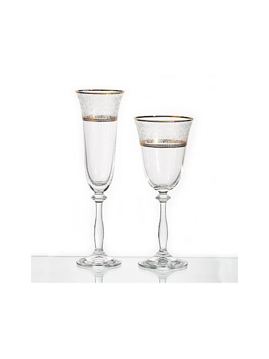 Champagnerglas aus Kristall in Goldfarbe Kelch