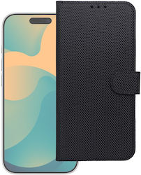 Fabric Stoff Handyhülle Kunststoff Schwarze (Motorola G17)