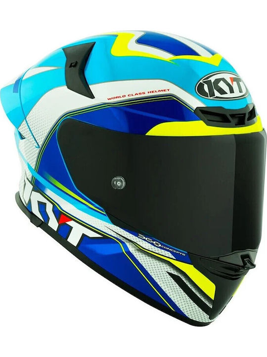 KYT TT-Revo Grand Prix Alb/Albastru Deschis Cas...