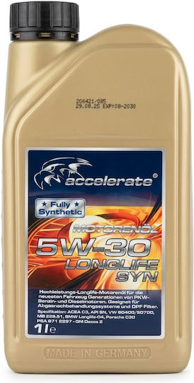 Accelerate Longlife SYN Synthetisches Auto Schmierstofföl 5W-30 1lt