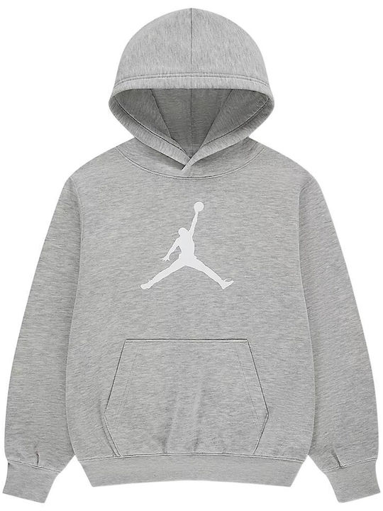 Fleece Kids Hoodie With Hood and Pockets Grey Jumpman