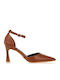 Pumps Mit Riemen Und Hochem Absatz Braune