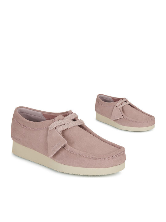 Clarks Wallabee Γυναικεία Oxfords σε Ροζ Χρώμα
