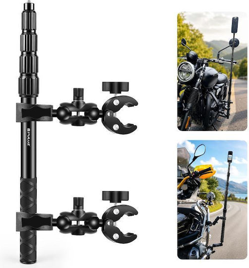 Puluz Quick Release Base Cycling Selfie Stick Set 150cm Lock 2 Clamps Crabs Double Head Stable Handlebar Mount Black